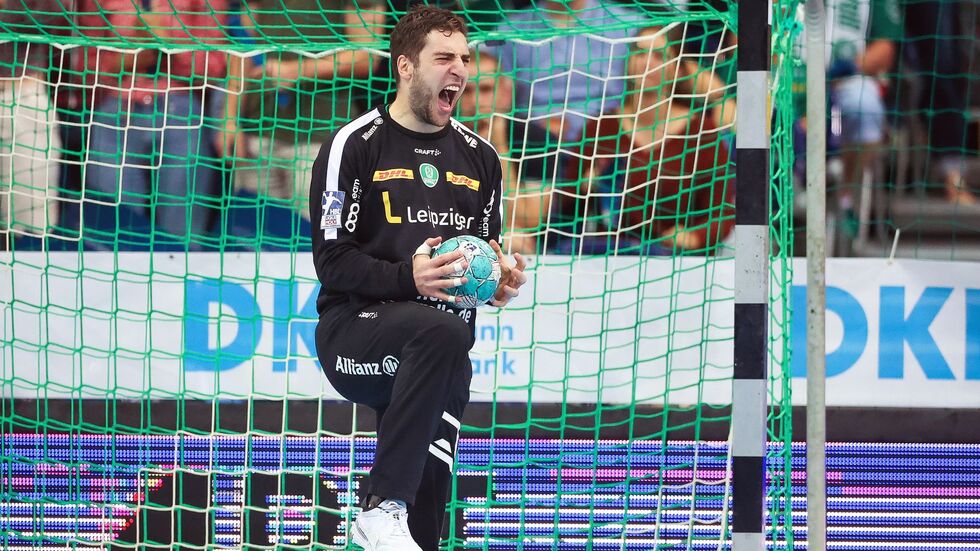 Torwart Domenico Ebner hatte mit seinen Paraden großen Anteil daran, dass die Bundesliga-Handballer des SC DHfK Leipzig ein 27:27-Remis gegen Hannover-Burgdorf erkämpften.  (Archivbild)