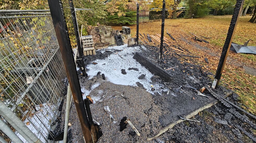 Blick auf den Brandort in der Kita