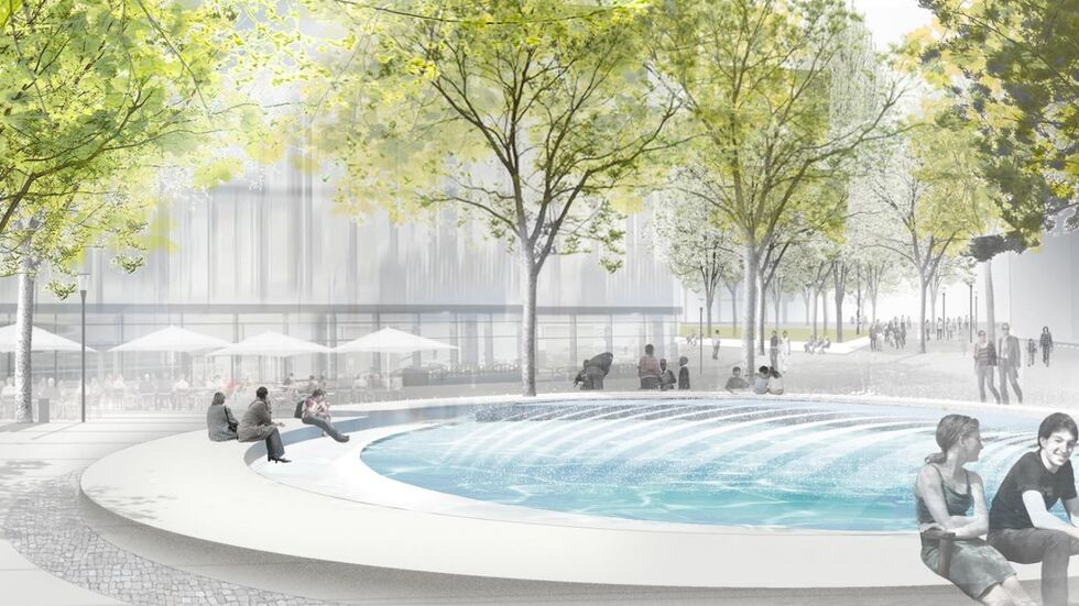 So soll der Brunnen am verwaltungszentrum aussehen