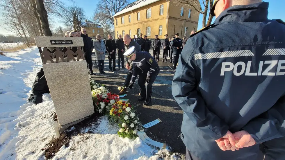Viele ehemalige Kollegen von Stoppa waren nach Lauchammer gekommen 