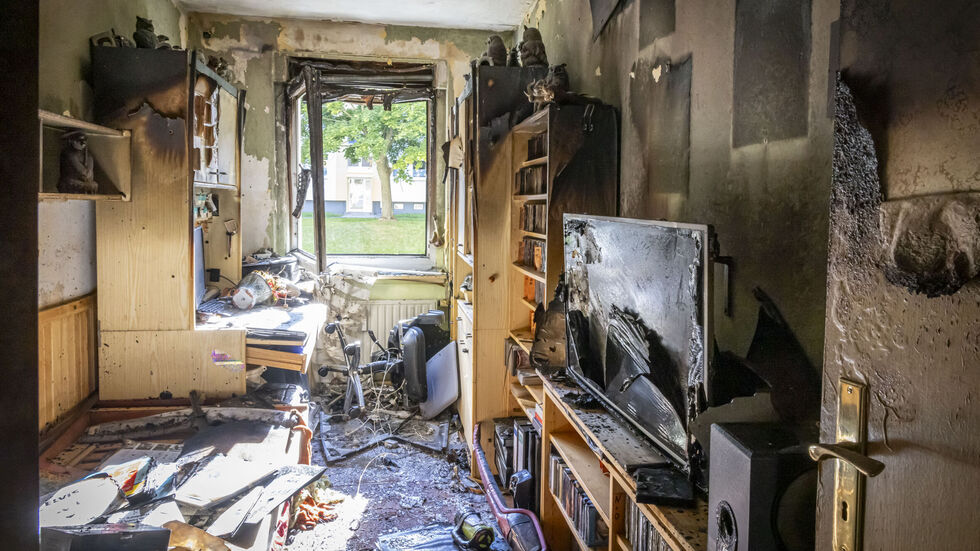 Die völlig zerstörte Wohnung.
