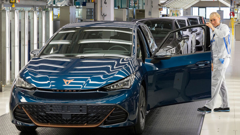 Ein Cupra Born wird in Zwickau gefertigt. Ein Cupra Born wird in Zwickau gefertigt.