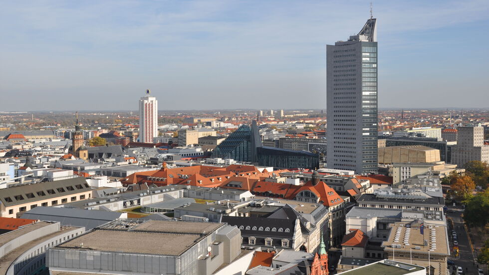 Blick auf Leipzig: In der Messestadt fehlen viele Sozialwohnungen.