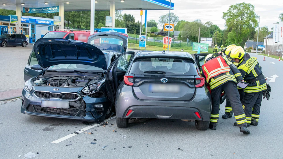 An der Unfallstelle in Höhe Aral Tankstelle.