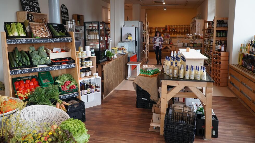 Blick in die neuen Räume des Unverpackt-Ladens im ehemaligen "Jeans Live"