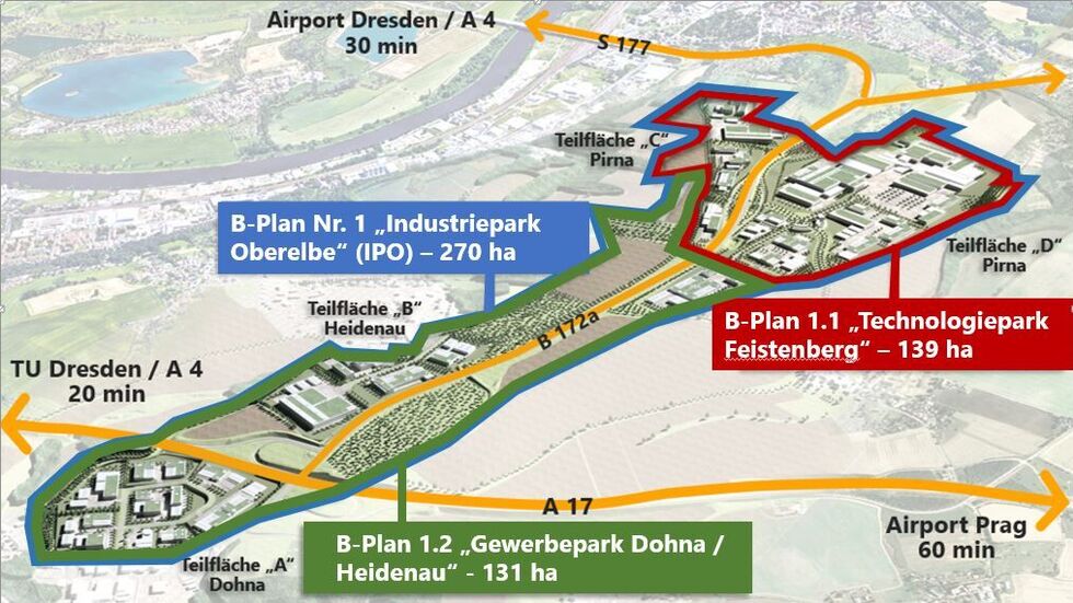 Der rot markierte Teil sollte der Auftakt für den IPO sein - noch sind die Planungen nicht genehmigungsfähig