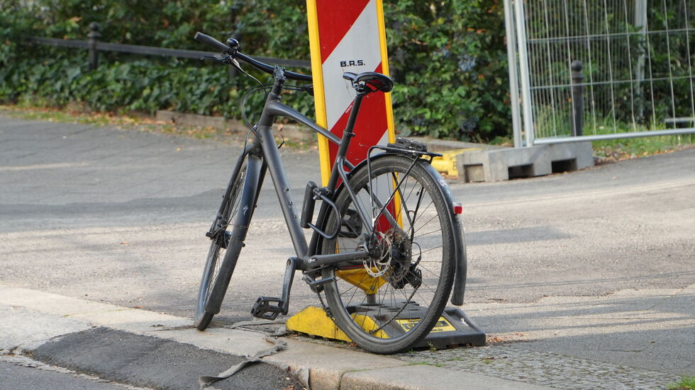 Das beschädigte Fahrrad.