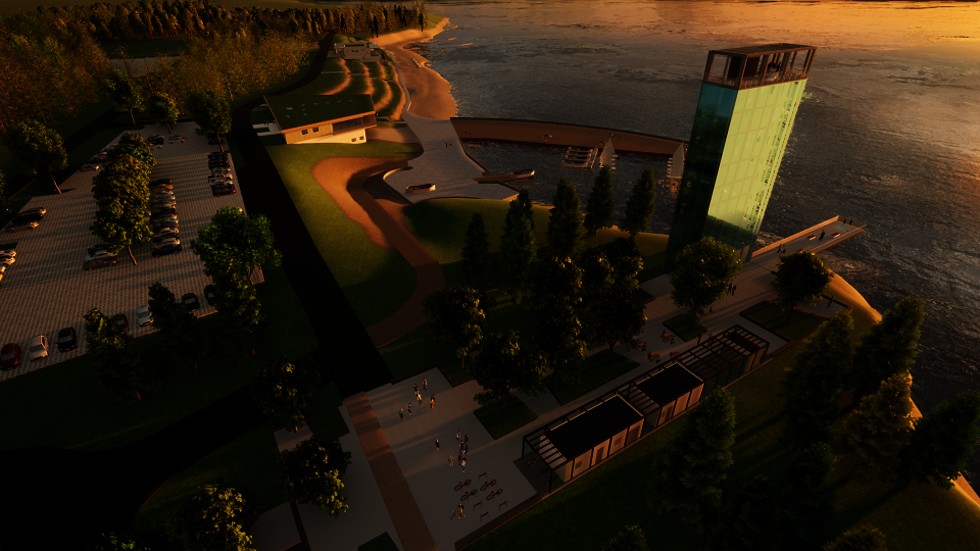 Die Landmarke am Scheibe-See.