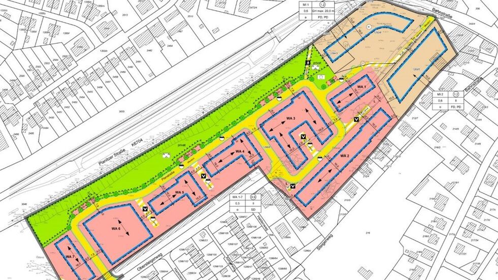 Das ist der Entwurf zum Bebauungsplan.