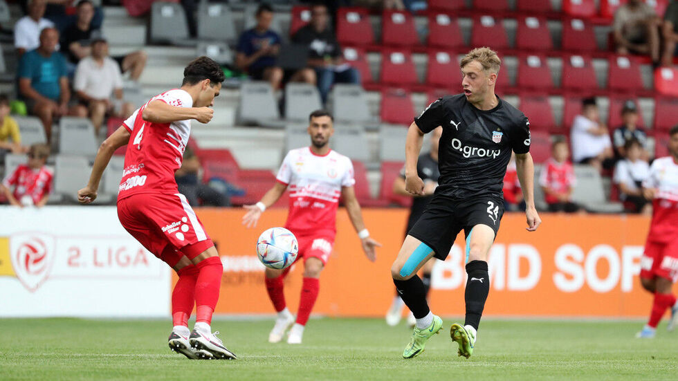 Noel Eichinger (re.) trug schon beim Testspiel gegen Steyr das FSV-Trikot. 