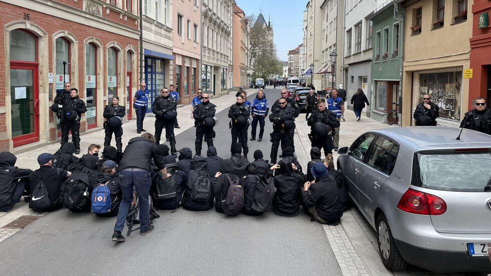 Versuch einer Blockade an der Marienstraße.