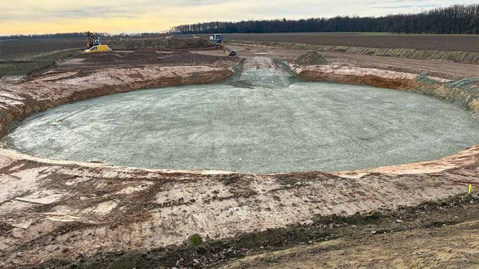 Die Fundamente für die Windräder sind bereits gegossen.