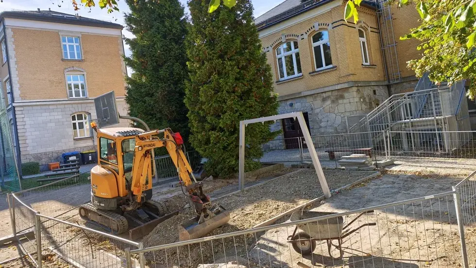 Während der Bauarbeiten. Während der Bauarbeiten.