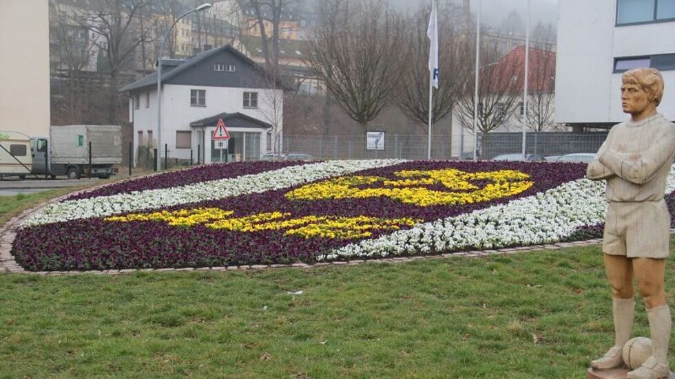 Das gepflanze Stadtwappen ist jedes Jahr ein Hingucker.