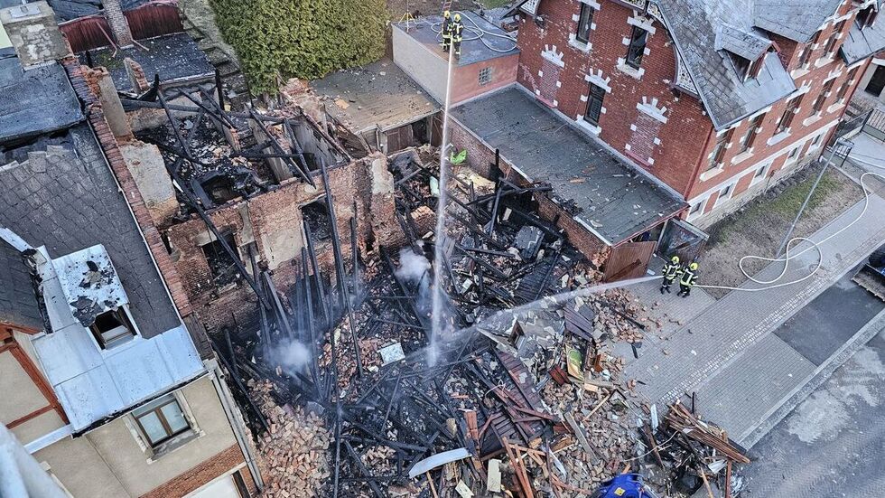 Die Überreste des Hauses nach der nächtlichen Explosion.