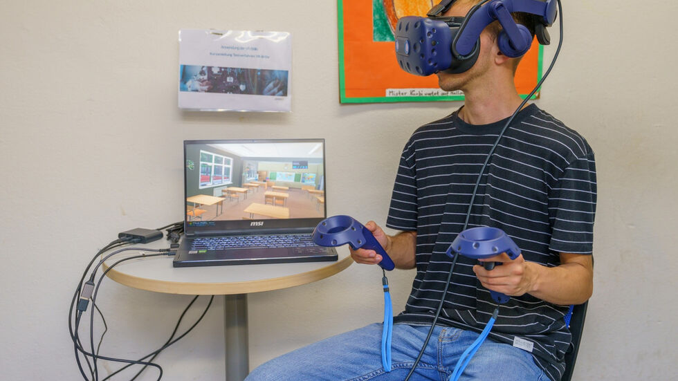 Testumgebung der neuen bildgeführten Virtual-Reality-Diagnostik zum Erkennen neurologischer und psychiatrischer Erkrankungen.