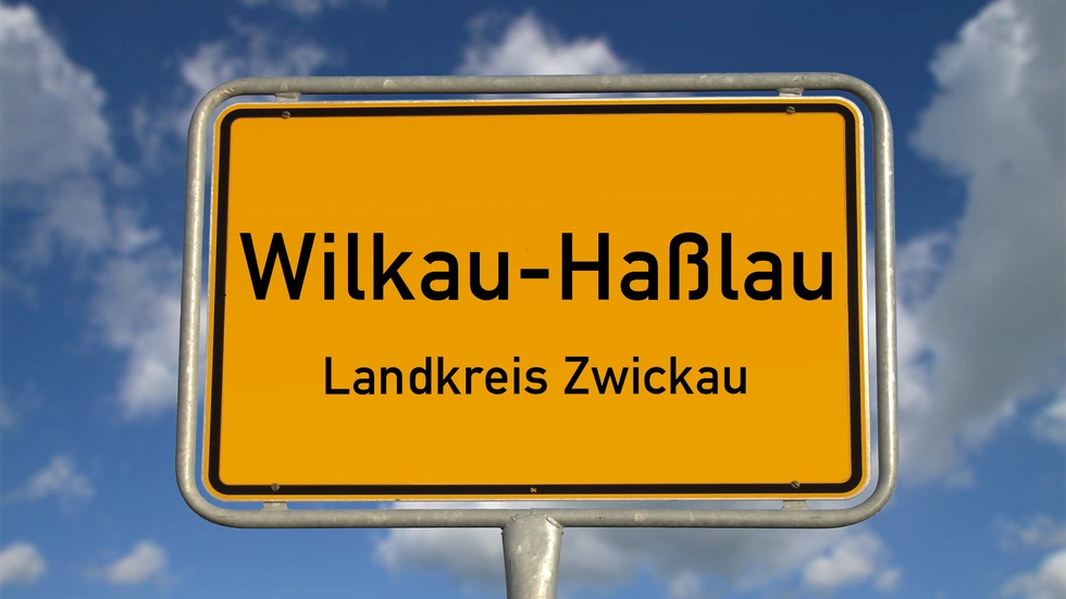Ortseingangsschild Wilkau-Haßlau