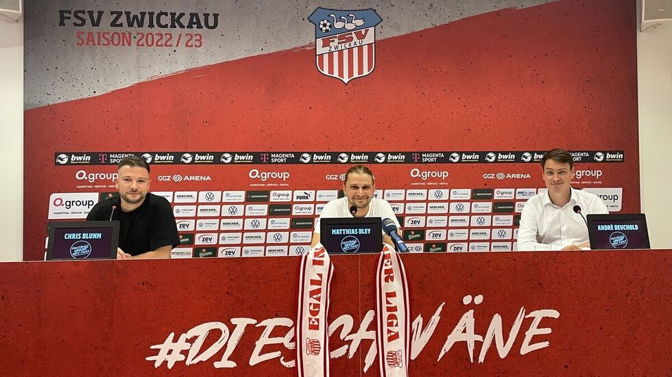 Chris Bluhm, Matthias Bley und André Beuchold stellten die Kampagne vor. 