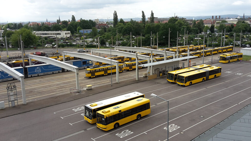 Der Betriebshof Trachenberge in Dresden lädt am Samstag zum "Tag der offenen Fahrertür". (Archivbild)