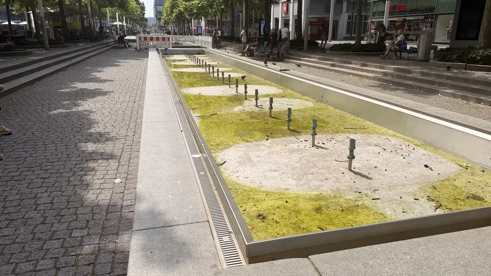 Bereits Ende Juli kippten die Unbekannten das Öl in die Anlage in der Innenstadt Bereits Ende Juli kippten die Unbekannten das Öl in die Anlage in der Innenstadt