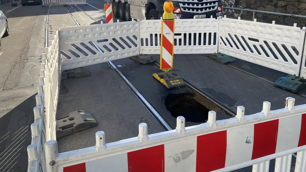 Das Loch wurde abgesperrt.