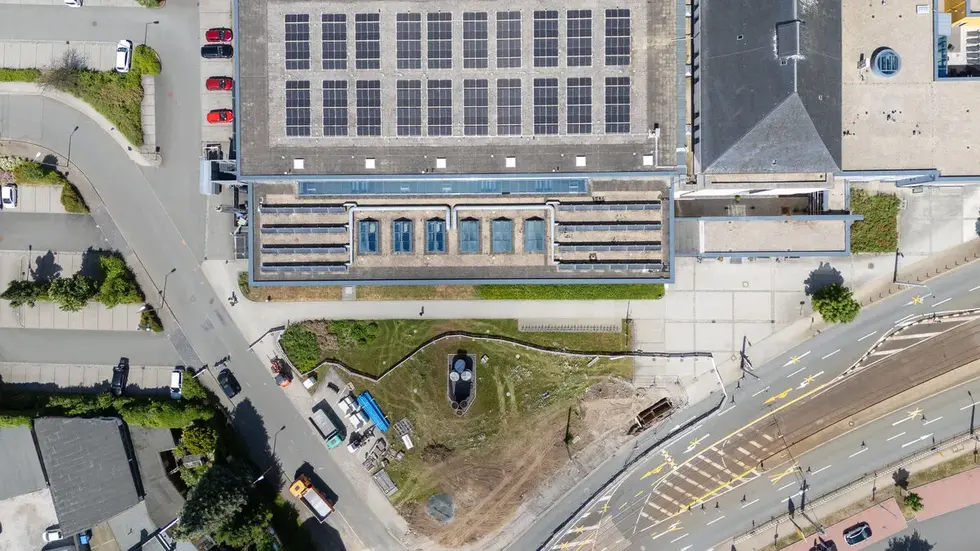 So sieht das Bad aktuell von oben aus...