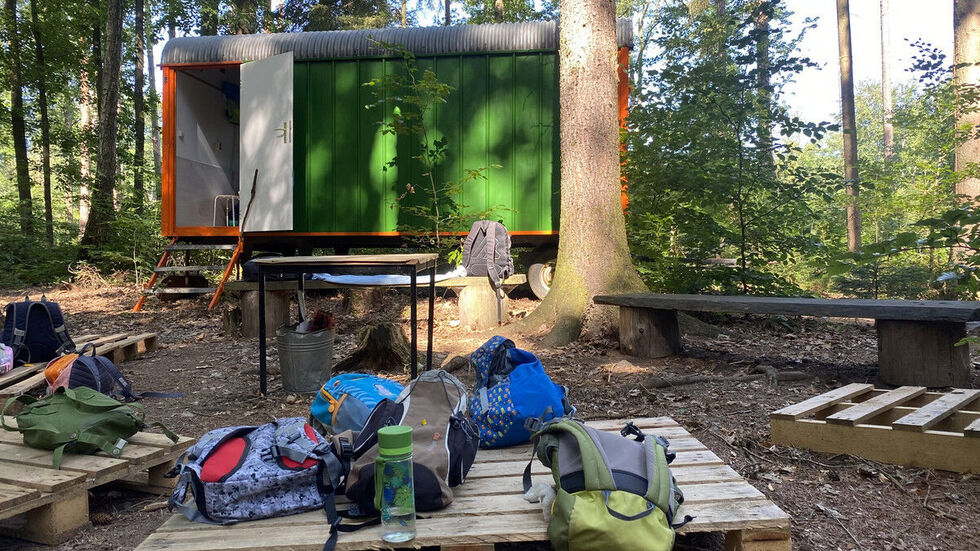 Hier können die Kinder bei Regen Unterschlupf finden.
