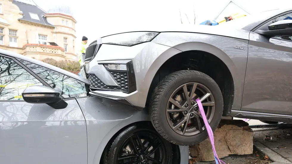 Aufgebockt. Aufgebockt.