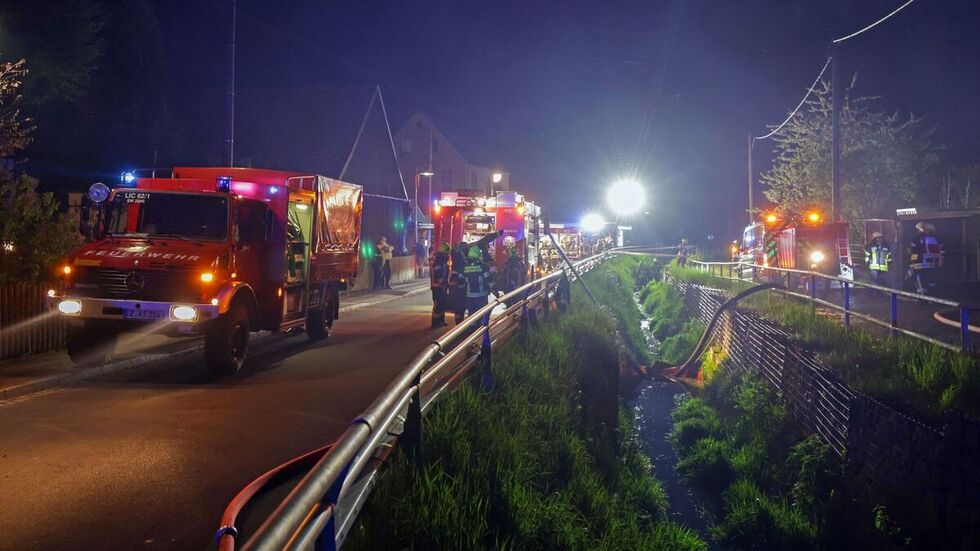 Das Löschwasser wurde aus dem Dorfbach entnommen. 