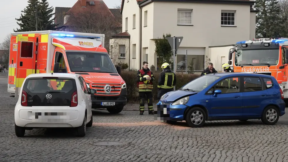Die Unfallstelle in Leipzig-Lindenthal auf der Weststraße, Ecke Karl-Mannsfeld-Straße.