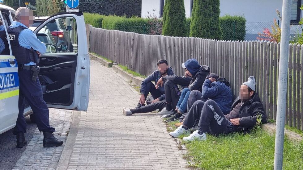 Beim Aufgreifen von Syrern in der Ortslage Hohndorf am Samstag.