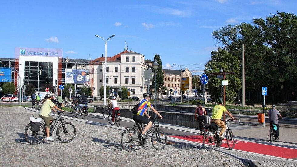 Radfahrer in Zwickau