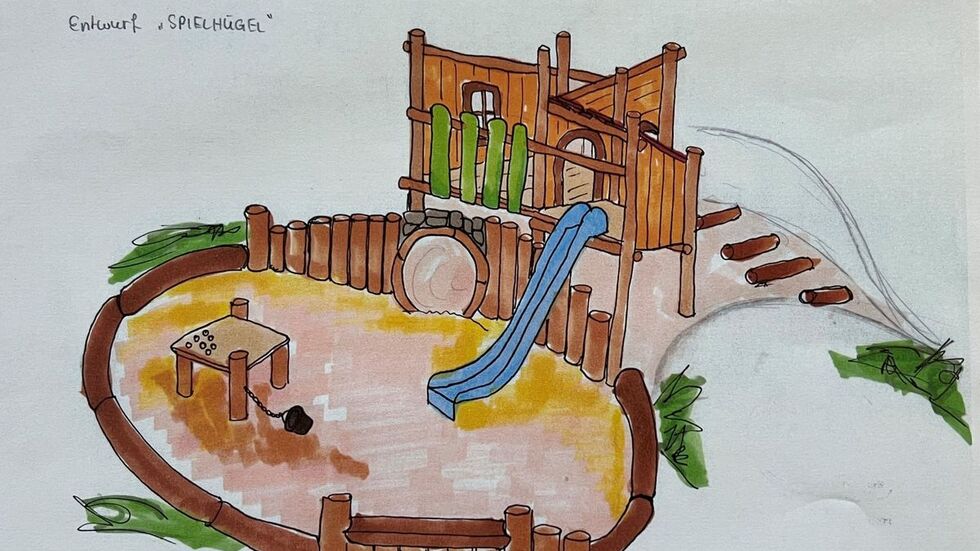 Der Spielplatz mit Tobeberg, Rutsche und Klettergerüst soll den regionalen Holzbau präsentieren. 