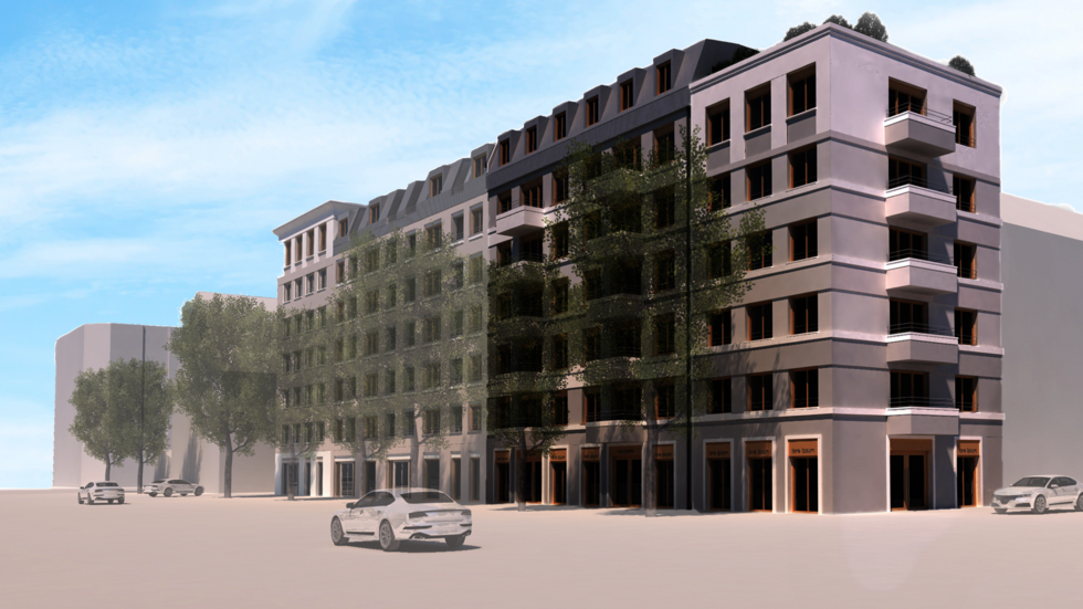 So soll das neue Wohnhaus (7 Geschosse) an der Dresdner Straße in Leipzig aussehen.