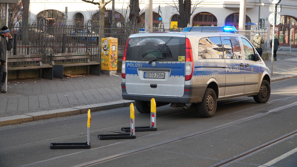 Zusätzlich sicherte die Polizei ab.