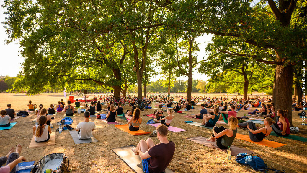 Am Standort am Alaunpark gab es Yoga.