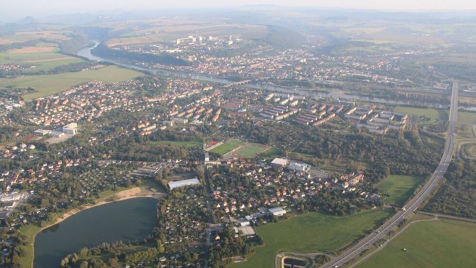 Pirna von oben. Die Stadt wächst. (Symbolbild)
