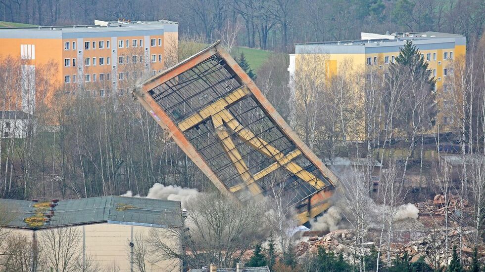 Foto der Sprengung im März 2021.
