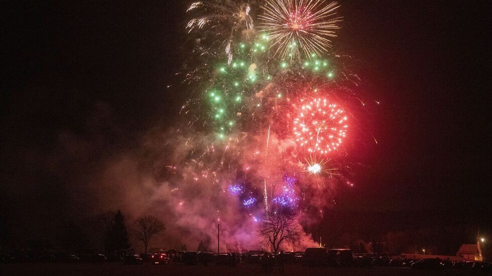 Bei der Feuerwerkspräsentation in Kühnhaide.