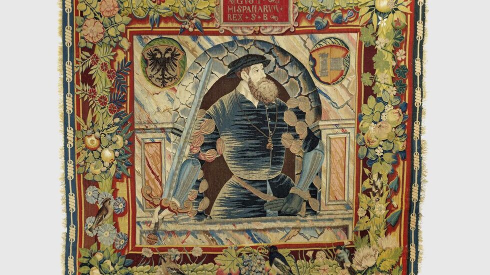 Der gut vier Quadratmeter große Wandteppich wurde 1545 vom Teppichwirker Seger Bombeck in Leipzig gefertigt. 