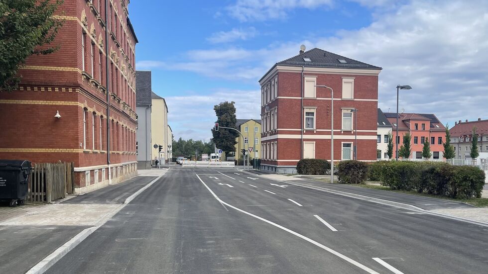 Ein ausgebautes Stück der Flurstraße am Tag vor der Freigabe