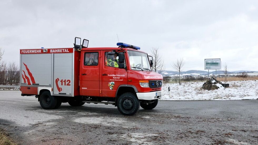Die Feuerwehr am Einsatzort.
