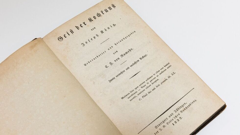 Eckart Witzigmanns Exemplar der zweiten Auflage von Carl Friedrich von Rumohrs "Geist der Kochkunst"