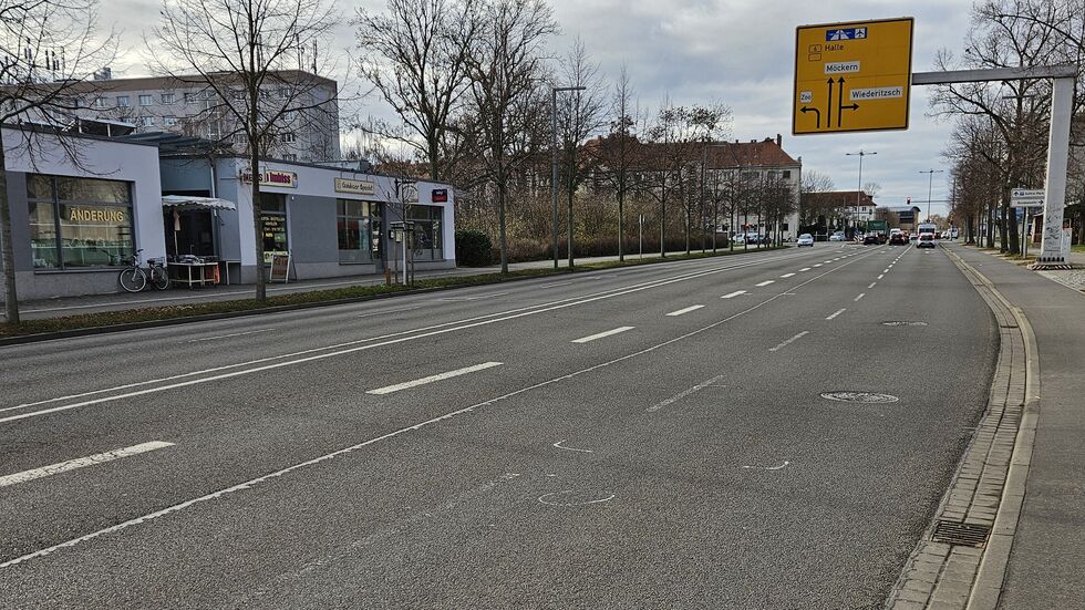 Die Unfallstelle (Max-Liebermann-Straße im Leipziger Stadtteil Gohlis-Nord).