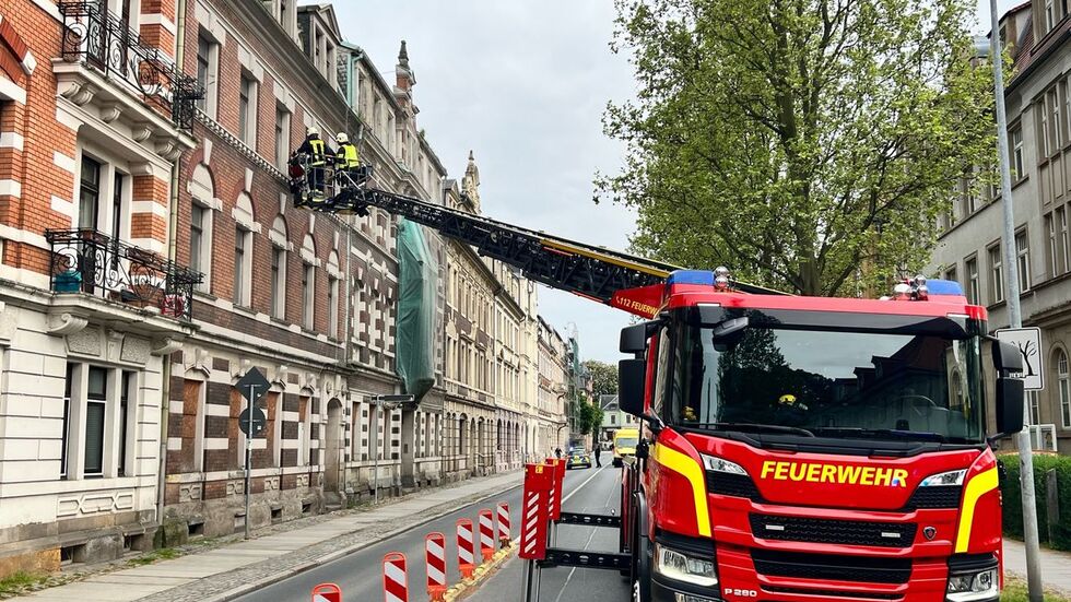 Auf der Maxim-Gorki-Straße in Pirna drohte ein Haus einzustürzen