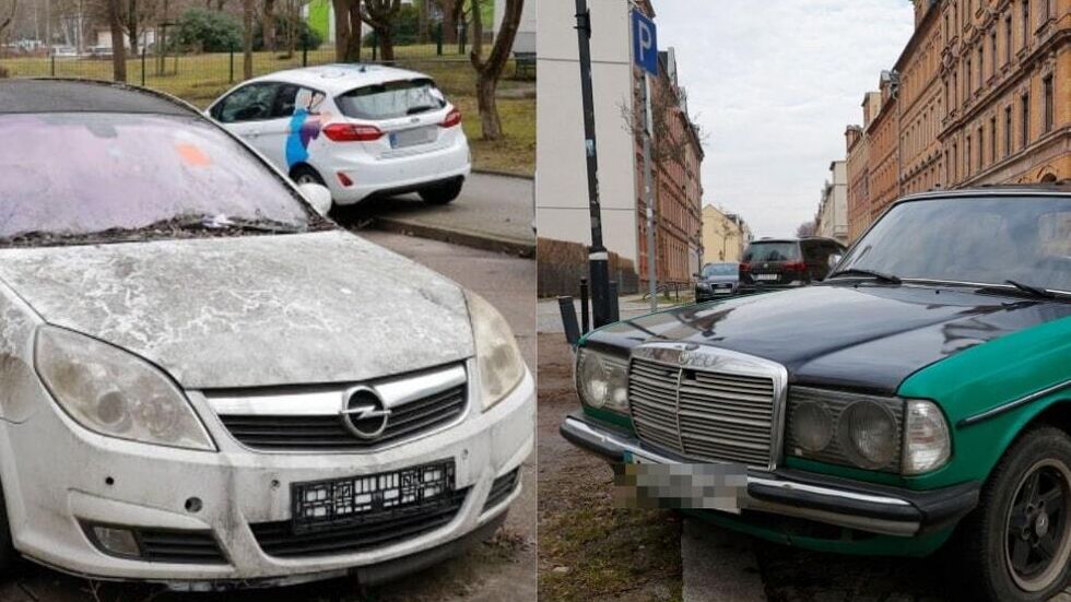 Seit einem Jahr wurden diese Autos in Chemnitz abgestellt. Jetzt droht Bußgeld von bis zu 100.000 Euro.