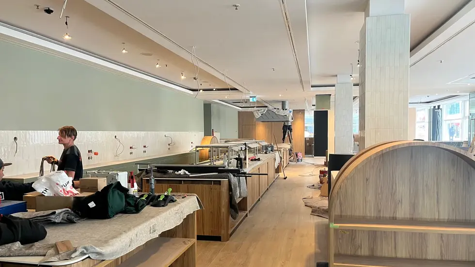 Der neue Frühstücksbereich im Hotel ist noch im Entstehen