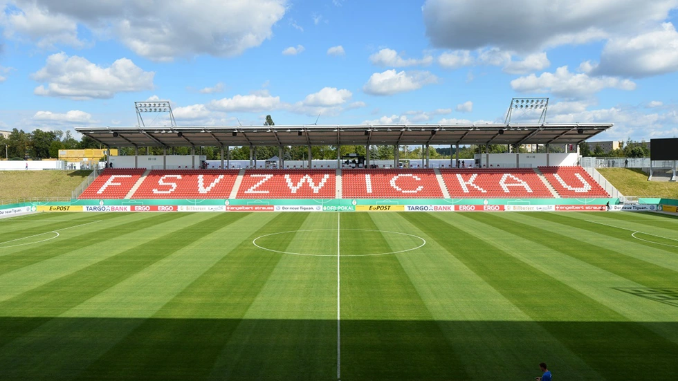 Die GGZ Arena ist die Heimspielstätte des FSV Zwickau