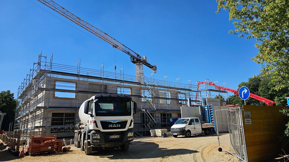 Blick auf die Baustelle.