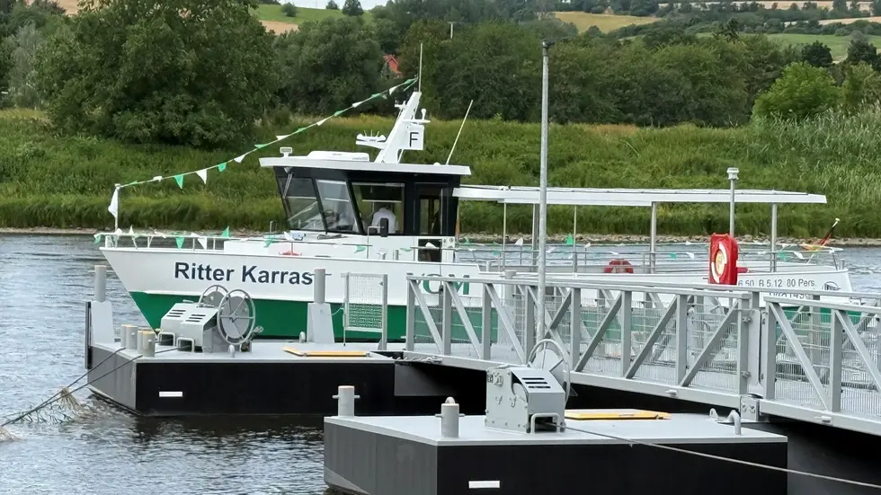 Die E-Fähre "Ritter Karras" fährt künftig zwischen Coswig-Kötitz und Gauernitz 